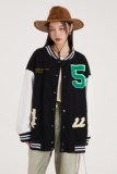 字母水洗毛巾料刺绣棒球服夹克情侣外套976/P100，男装夹克，星座202-3