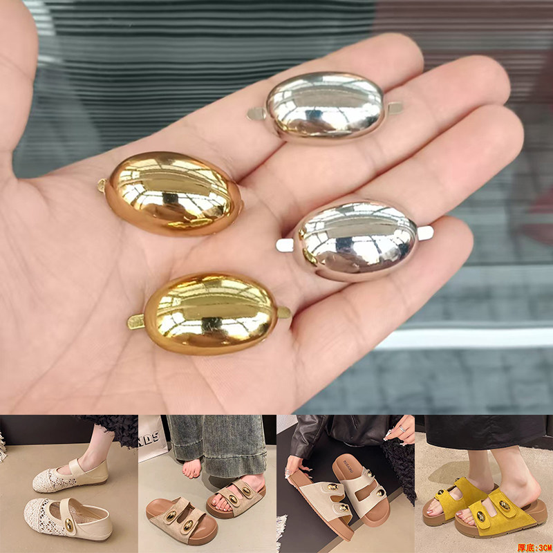 高档金色椭圆鞋扣银色水滴型抓扣卡扣套趾夹脚趾扣凉鞋面装饰配件