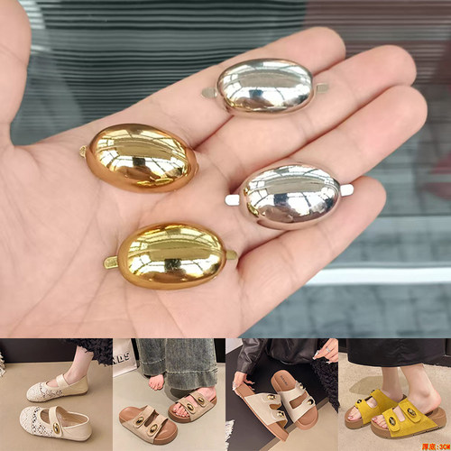 高档金色椭圆鞋扣银色水滴型抓扣卡扣套趾夹脚趾扣凉鞋面装饰配件
