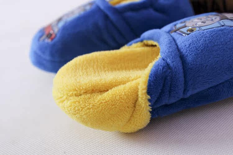 Pantoufles enfants en suède pour hiver - semelle plastique - Ref 1005039 Image 4