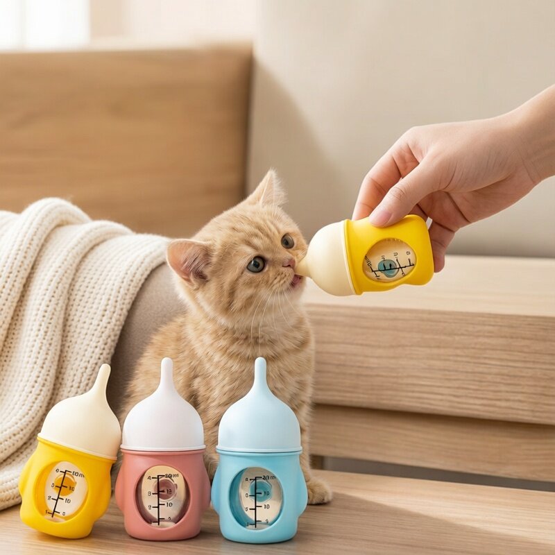 新款宠物奶瓶狗狗仿生防呛奶新生幼犬幼猫硅胶奶瓶喝奶视刻度用品
