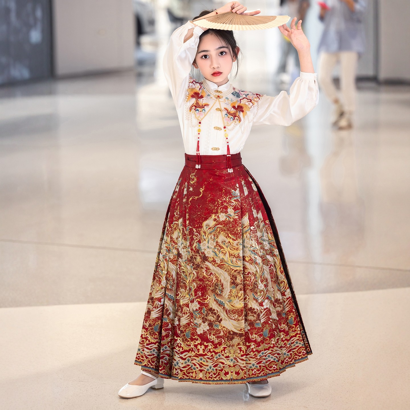 女童汉服春秋季马面裙套装