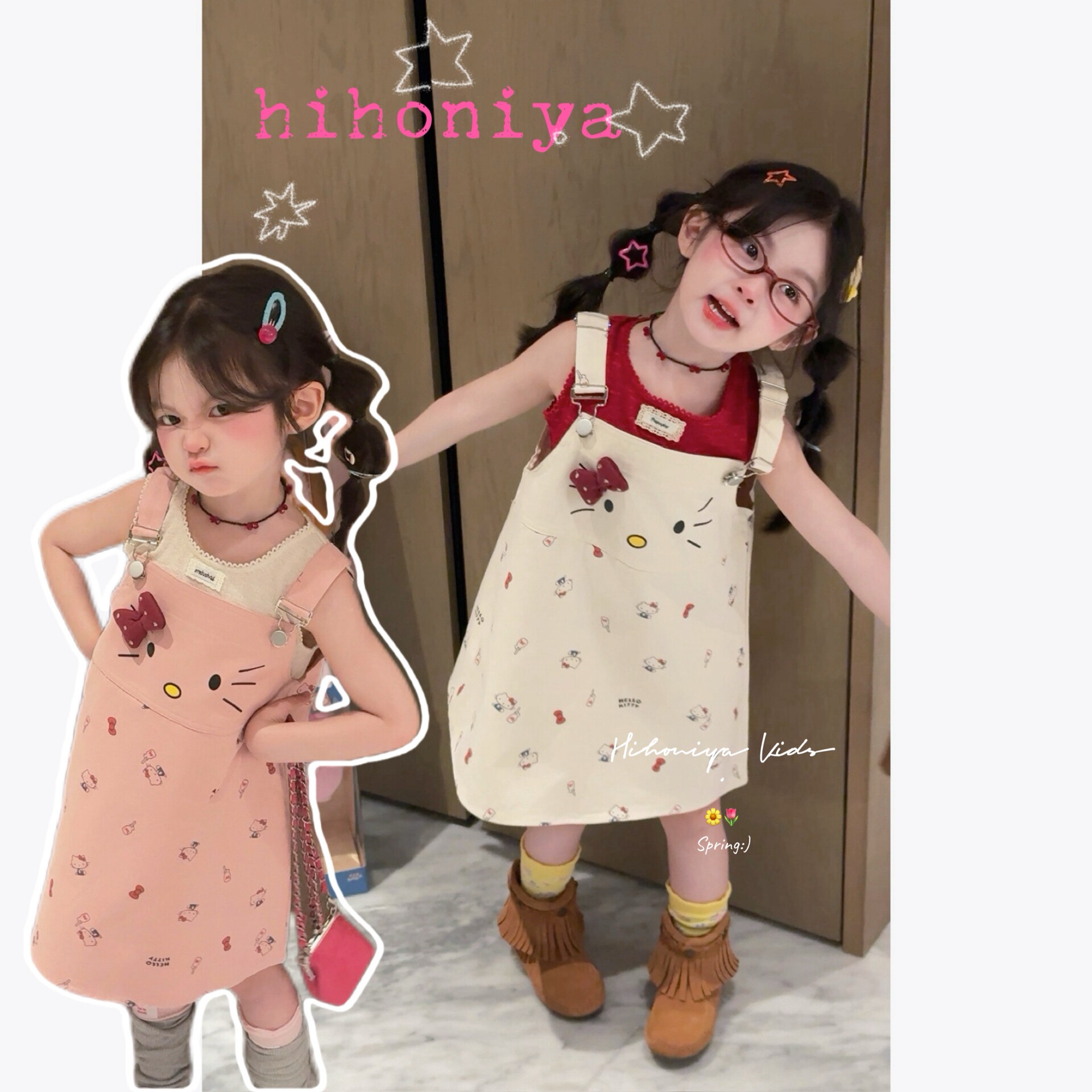 Spring韩国童装2026年夏季新款宝宝可爱Kitty韩系背心女童背带裙图片