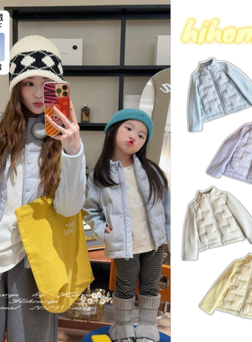 Spring韩国童装2025年秋冬新款亲子款90白鹅绒羽绒服女童保暖外套