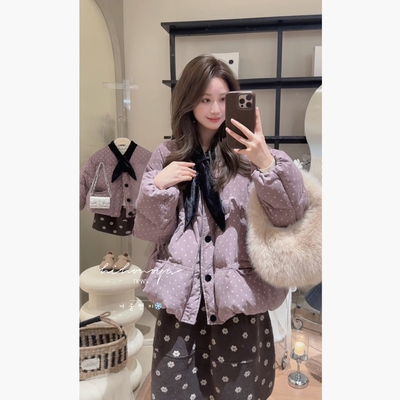 Spring韩国童装2025年冬季新款亲子灯芯绒90白鸭绒羽绒服女童外套