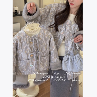 Spring韩国童装2024冬季亲子中式刺绣90白鸭绒羽绒服女童保暖外套