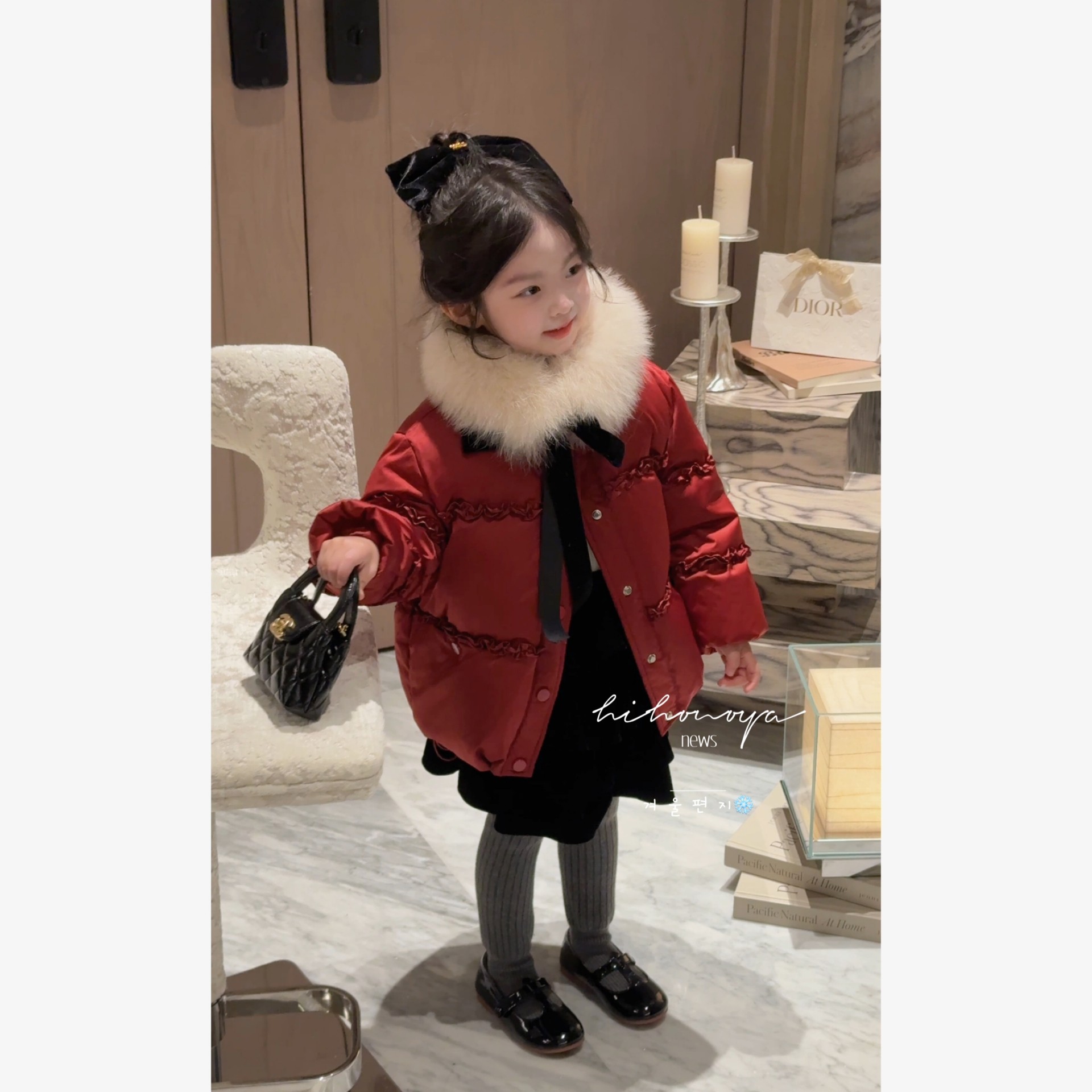 Spring韩国童装2026冬季新款亲子红色狐狸毛领羽绒服女童保暖外套,童装/婴儿装/亲子装,羽绒服,淘宝优惠券,粉丝福利购,淘宝优惠卷