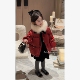 新款 Spring韩国童装 2026冬季 亲子红色狐狸毛领羽绒服女童保暖外套