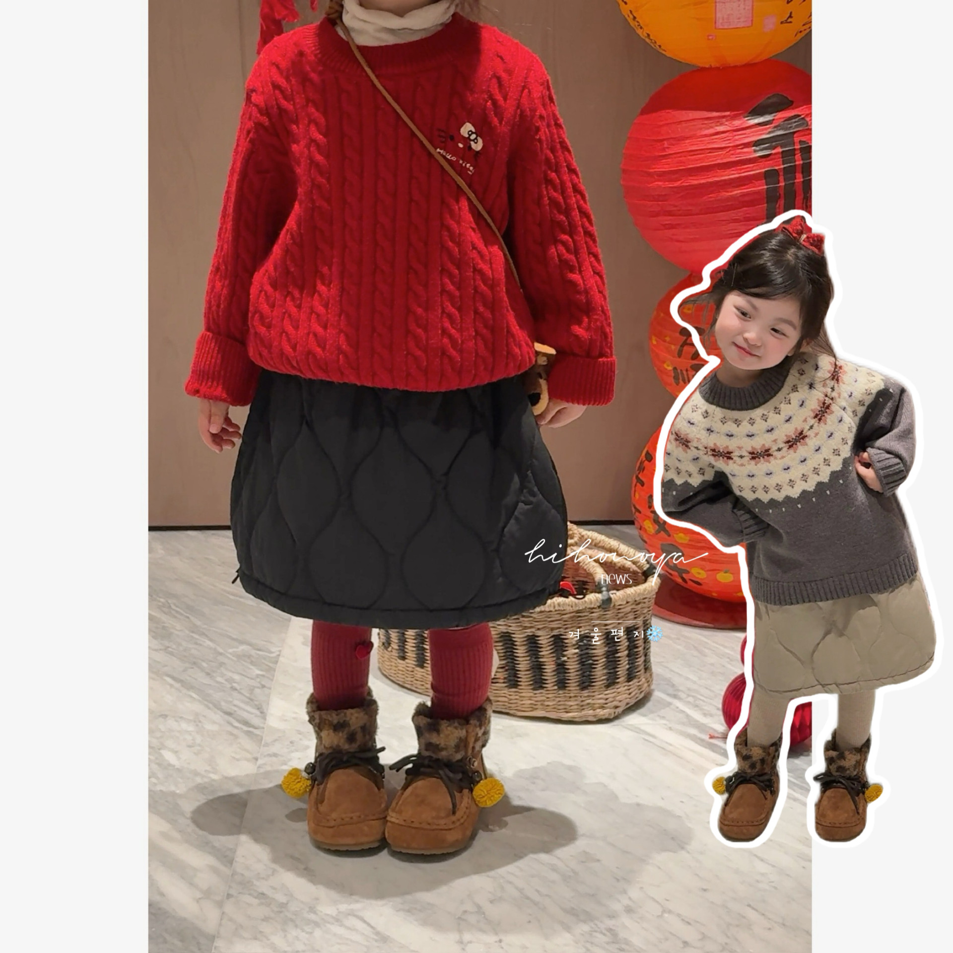 Spring韩国童装2025冬季新款宝宝复古绗棉松紧腰夹棉半裙女童裙子