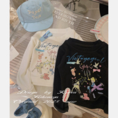 卡通人物蝴蝶韩版 亲子款 打底上衣女童T恤 2025春季 Spring韩国童装