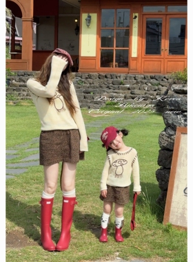 Spring韩国童装2025年秋季新款亲子豹纹纯棉半身裙女童休闲豹纹裤