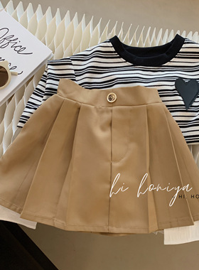 Spring韩国童装 2023新款亲子 工装半身裙女童时髦设计感裙裤