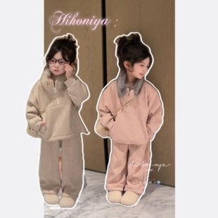 亲子毛呢减龄570g运动套装 新款 女童两件套 2026冬季 Spring韩国童装