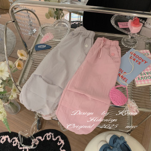 宽松显瘦韩版 亲子款 工装 裤 Spring韩国童装 女童休闲裤 2025春夏新款