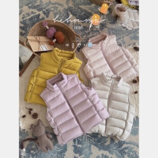 亲子叠穿90羽绒马甲女童保暖加厚坎肩 新款 Spring韩国童装 2025冬季