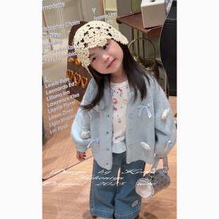 2025年秋季 牛仔裤 新款 外套女小童衬衫 宝宝针织开衫 Spring韩国童装