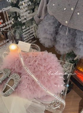 Spring韩国童装2025年冬季新款宝宝法式公主网纱蓬蓬裙女童半身裙