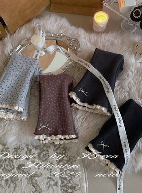 Spring韩国童装2024秋冬宝宝蝴蝶结花边碎花亮片喇叭裤女童加绒裤