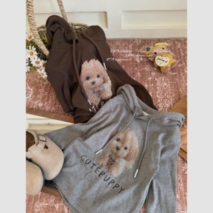 亲子小狗印花长袖 新款 卫衣女童圆领T恤 2025年秋季 Spring韩国童装