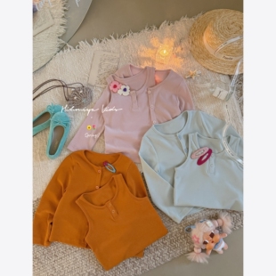 亲子纯色纽扣门襟背心套装 新款 女童两件套 2026春季 Spring韩国童装