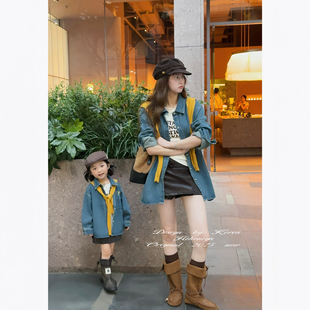 2025年秋季 薄款 新款 女童长袖 衬衣外套 亲子牛仔衬衫 Spring韩国童装