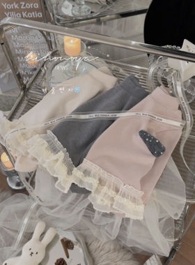 Spring韩国童装2025年冬季新款亲子中高领花边上衣女童内搭打底衫