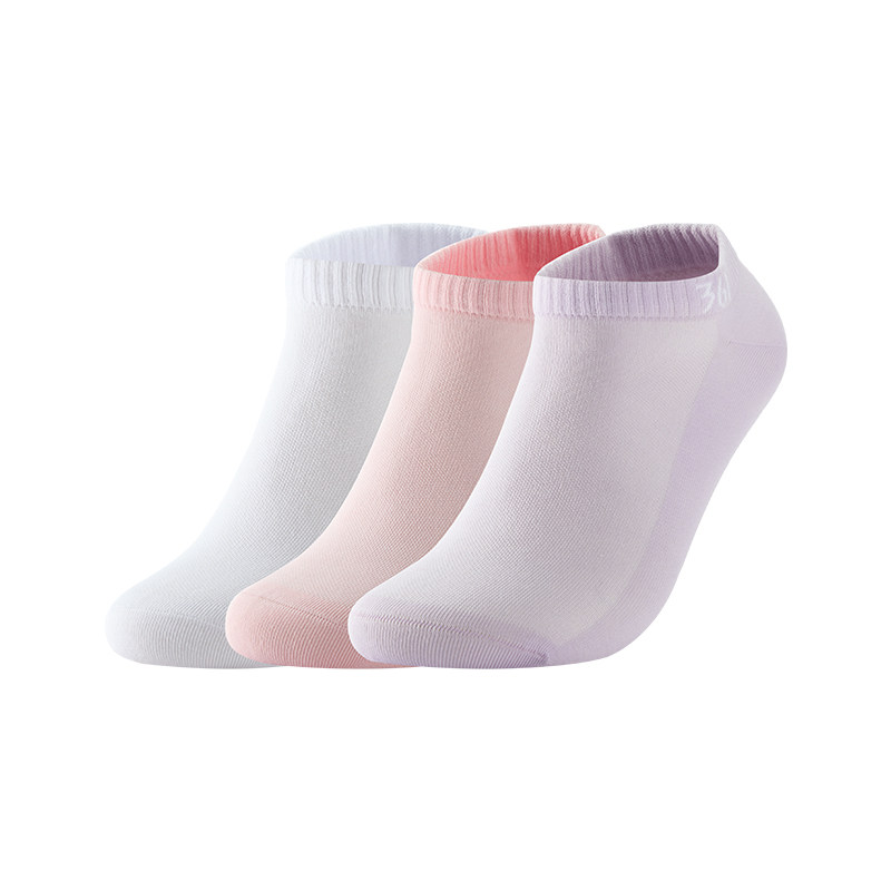361&deg;运动配件2026春季新款女平板短袜三双装
