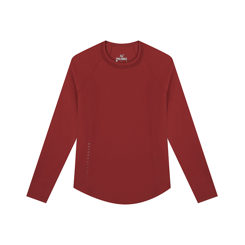 361度运动t恤女款2025春季新款紧身舒适上衣圆领长T恤