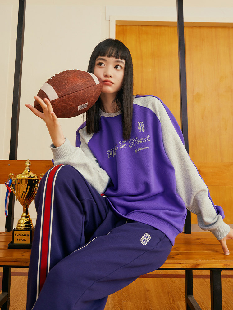 361 스포츠 스웨트 여성 2024 겨울 여성 루즈 스포츠 탑 캐주얼 학생 풀오버