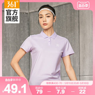 361运动t恤女2024夏季时尚休闲polo衫女子健身翻领透气短袖潮