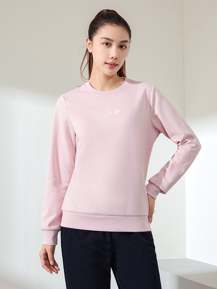 361 여성용 스포츠 운동복 2024 겨울 풀오버 탑 캐주얼 라운드 넥 벨벳 여성용 긴 소매 캐주얼웨어