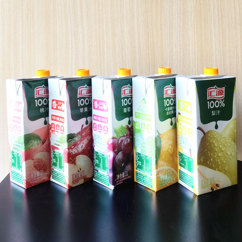【汇源】1L100%桃汁葡萄汁苹果汁柠檬汁梨汁纯果汁1L*2盒