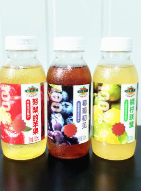 汇源集团出品咱家果源300ml100%苹果柠檬蓝莓葡萄混合果汁纯果汁