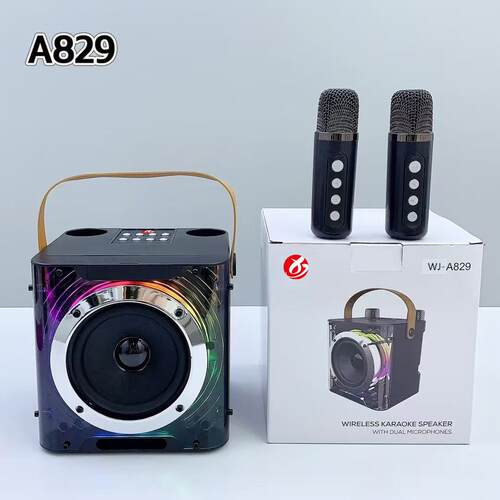 WJ-A829家庭电视KTV套装无线蓝牙音箱麦克风话筒音响一体机户外