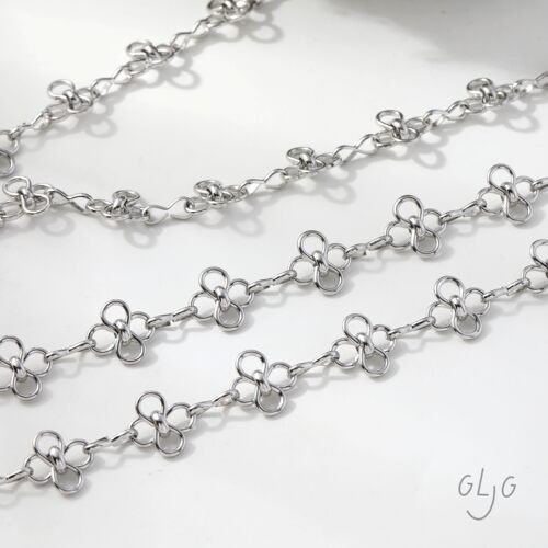 钛钢不褪色 百搭四叶草四瓣小花链条diy手作手链项链基础材料配件