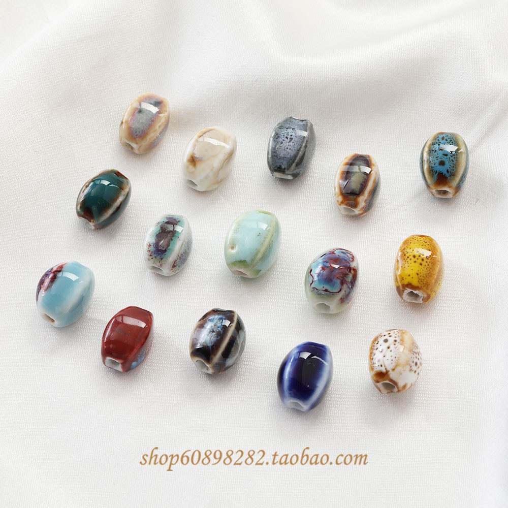 陶瓷珠不规则椭圆diy手链串珠耳饰项链手作材料配件,饰品/流行首饰/时尚饰品新,其他DIY饰品配件,淘宝优惠券,粉丝福利购,淘宝优惠卷