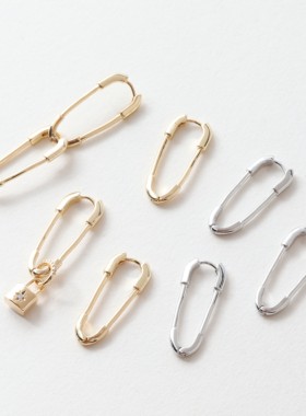 14K包金酷gril欧美酷感胸针别针耳环耳饰diy材料配给