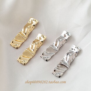 长条凹凸面单吊水波纹铜片吊坠简约百搭diy耳饰手作材料配件