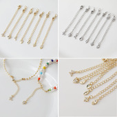 14K电镀真金保色龙虾扣尾链延长链链项链diy手工饰品配件手作