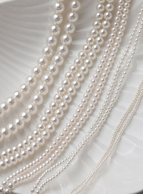 超强亮光直孔玻璃珍珠 不掉皮仿珍珠650色diy手作串珠项链手链材