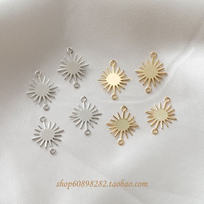 14K包金双吊星星流星简约百搭双吊链接扣diy耳饰材料配件