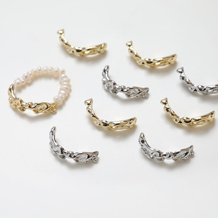 14K电镀真金保色纯铜液化熔岩效果diy手作戒指串珠材料配件