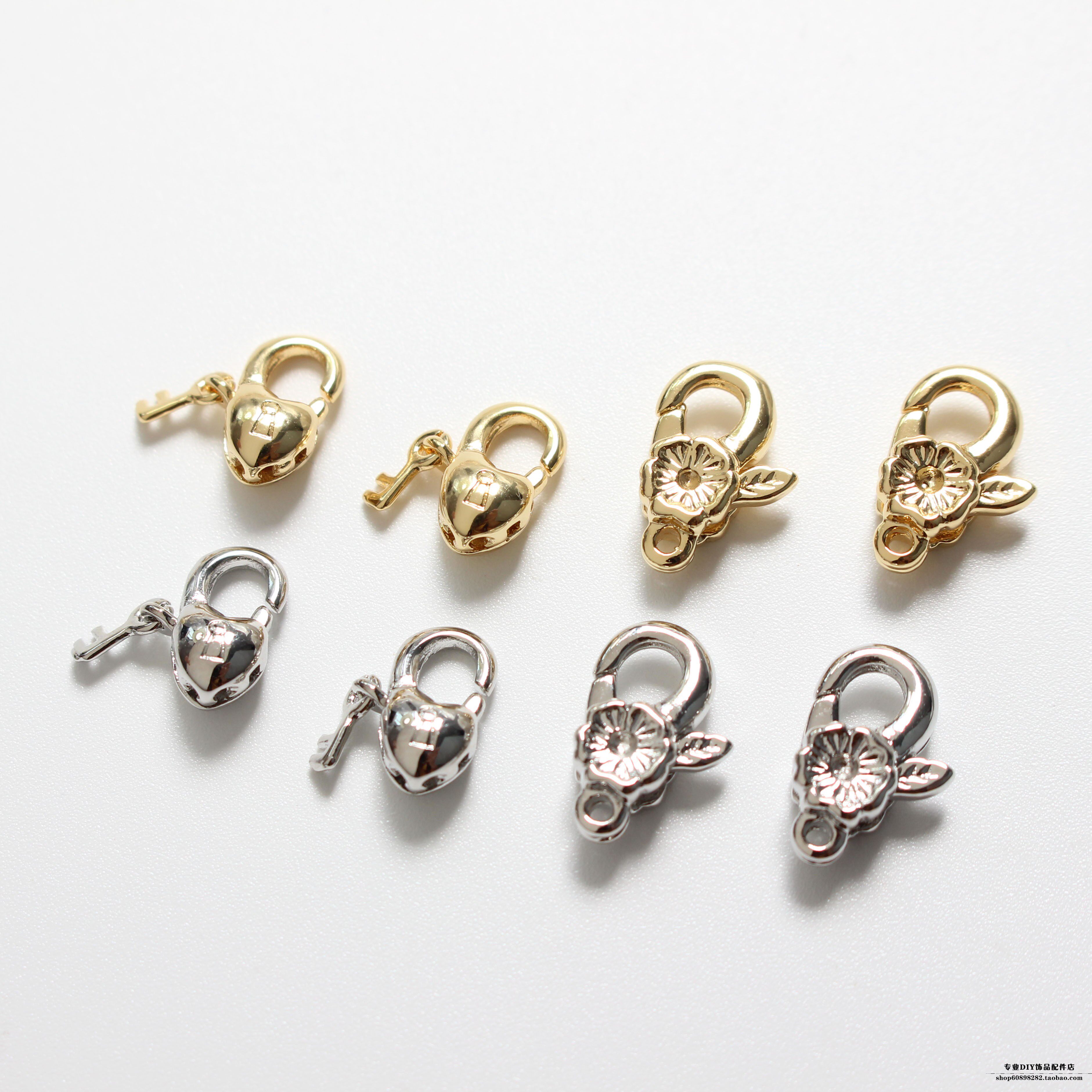 保色铜镀18k真金 进口龙虾扣 手链项链配件 收尾弹簧扣diy配件