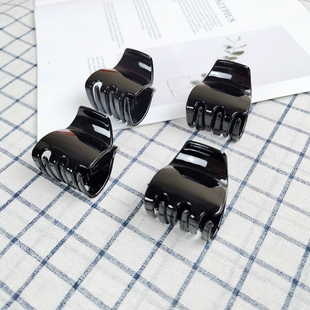 4.2CM中号黑色方头抓夹竖夹发抓 手工DIY配件发夹马尾夹发饰头饰