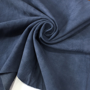 yp073蓝色反绒羊皮真皮手工DIY皮料0.6mm软