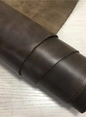 D2257油蜡头层牛皮箱包鞋靴皮具1.1mm适中偏软手工DIY真皮皮料