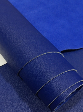 B1447西班牙H家Fontanellas蓝色togo头层牛皮手工DIY皮料2-2.2mm