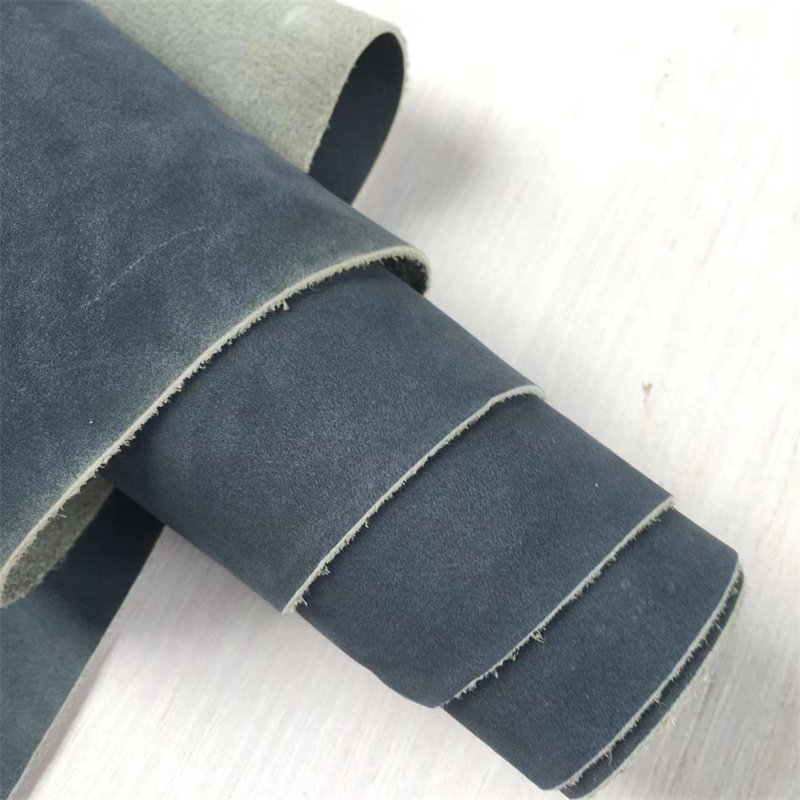 msp015蓝色磨砂头层牛皮真皮手工DIY皮料1.1-1.3mm软