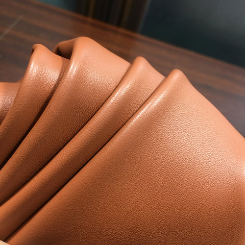 F1335棕色纳帕羊皮真皮手工DIY皮料0.9mm软