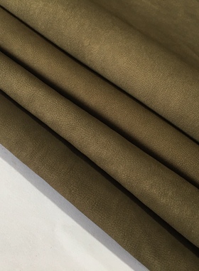 深绿色植鞣缩纹山羊皮真皮手箱包鞋靴皮具工DIY皮料1.0偏软F5219